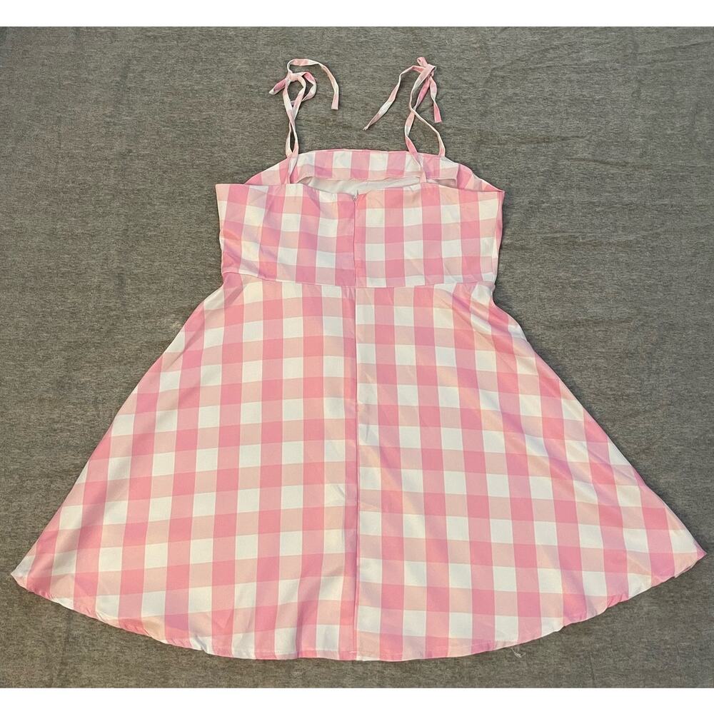 New Barbie Movie Womens XL Plaid Pink Dress Costume - Picture 6 of 12